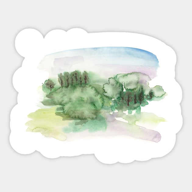 Abstract Watercolor Landscape Sticker by LThomasDesigns